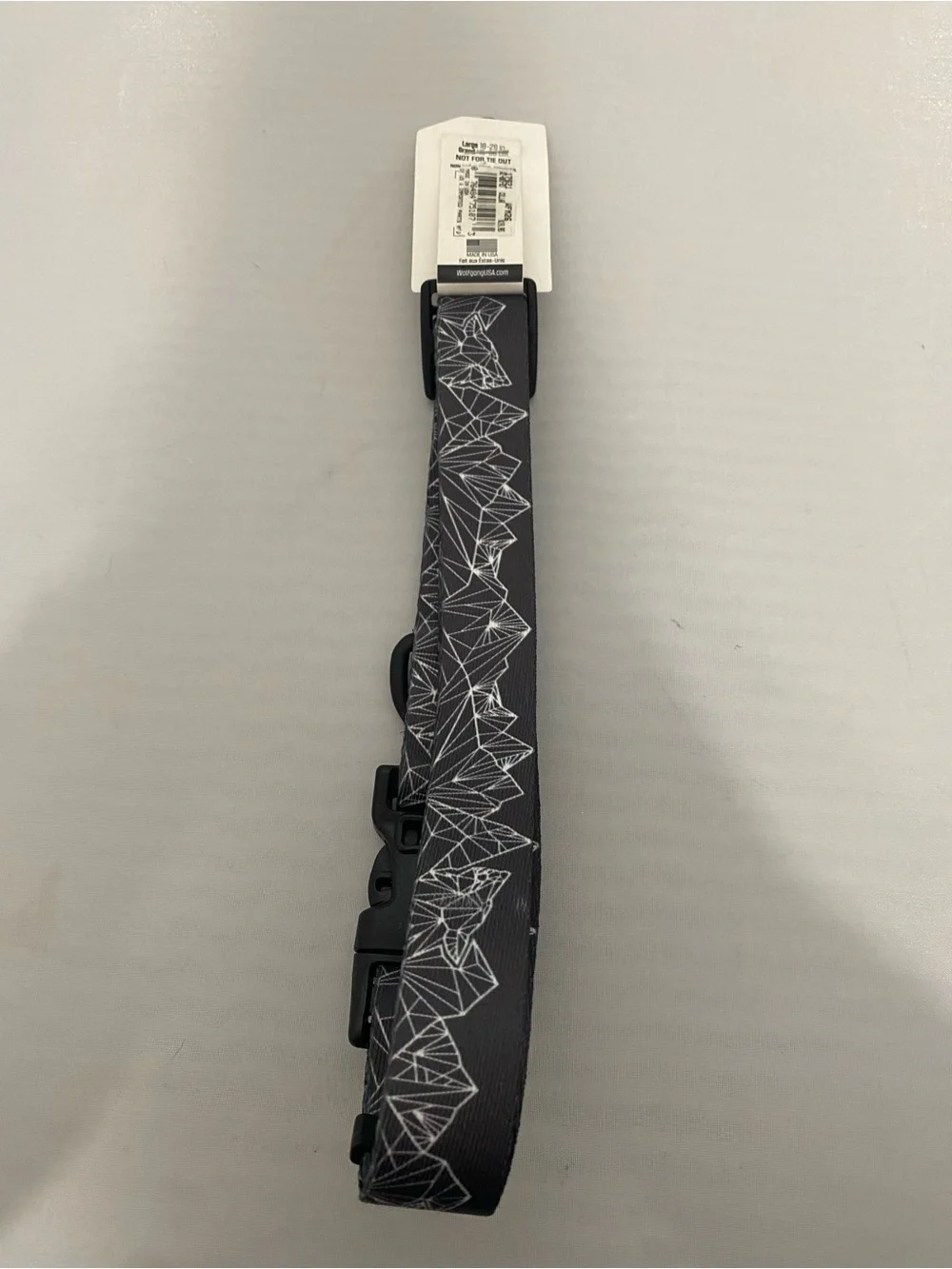 Black Geometric Dog Collar - Adjustable Everyday Collar